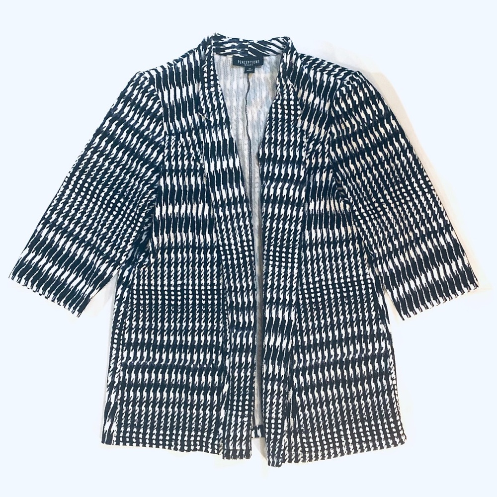 Perceptions Patterned Blazer With Shoulder Pads - image 1